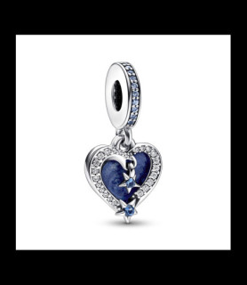 PANDORA Charm PANDORA Pendant Double Cœur et Étoiles Filantes Célestes