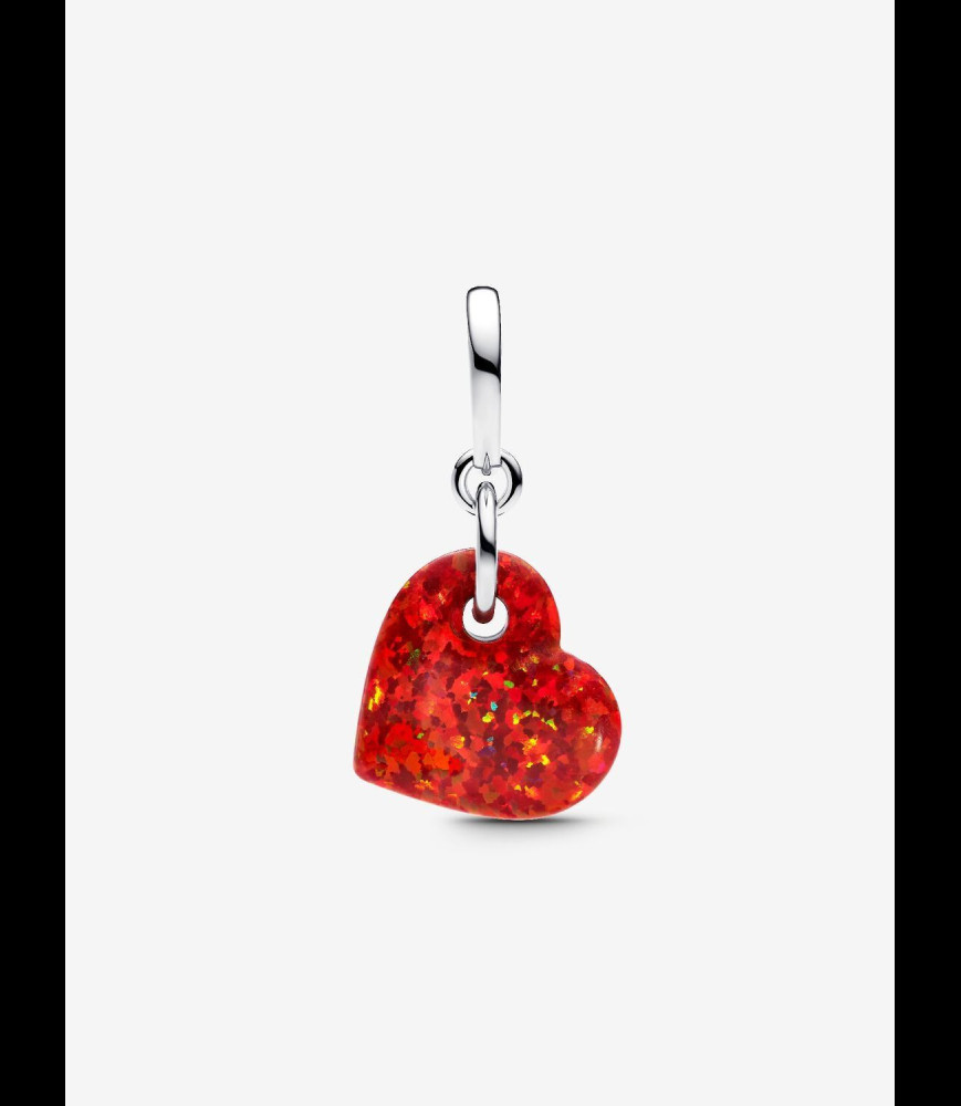 PANDORA Charm Pendant Cœur Rouge Opalescent