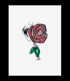 PANDORA charm rose rouge