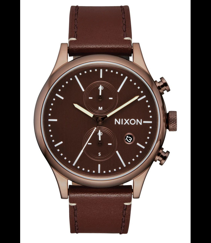 NIXON MONTRE Montre en cuir Nixon Station Chrono