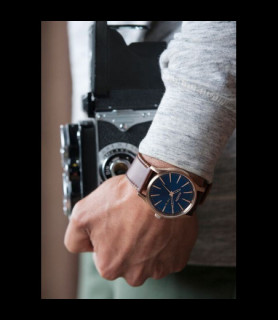 MONTRE NIXON Montre Sentry Cuir Blue / Brown