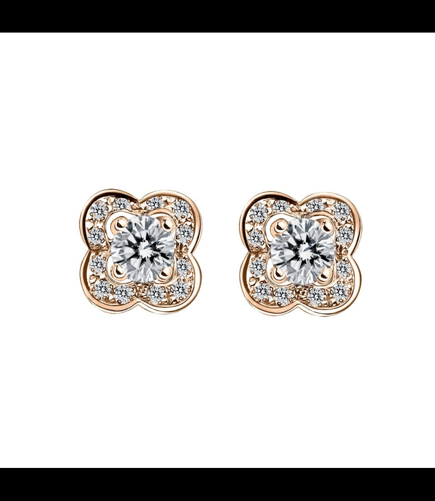 MAUBOUSSIN Boucles d'oreilles Mauboussin Aimez vous en chance en or rose et diamants