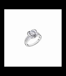 MAUBOUSSIN BAGUE SWAN PRINCESS N 3 OR BLANC 18CT DIAMANTS TAILLE 54