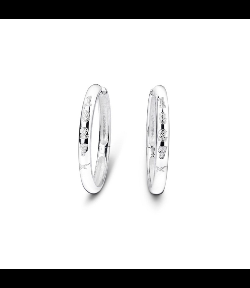 MAUBOUSSIN Créoles 1827 argent fermées Argent et diamants