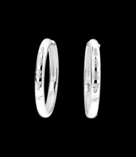 MAUBOUSSIN Créoles 1827 argent fermées Argent et diamants