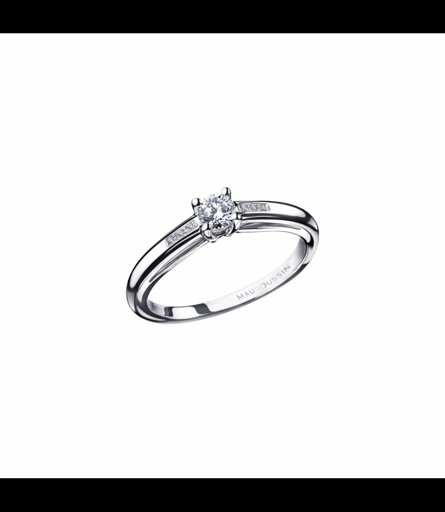 MAUBOUSSIN Bague Mauboussin Tu es le sel de ma Vie n 1 en or blanc et diamants DOIGT 56 uniquement
