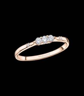 MAUBOUSSIN Bague Trois grains d'amour Or rose, diamants DOIGT 53 ou 54 à préciser