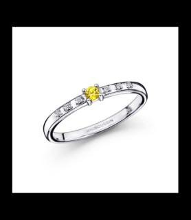 MAUBOUSSIN Bague capsule d émotion or gris saphir jaune diamants doigt 54