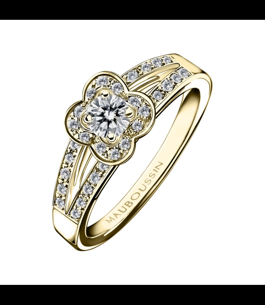 MAUBOUSSIN Solitaire Chance of Love N°2 Or jaune, diamants DOIGT 54 uniquement