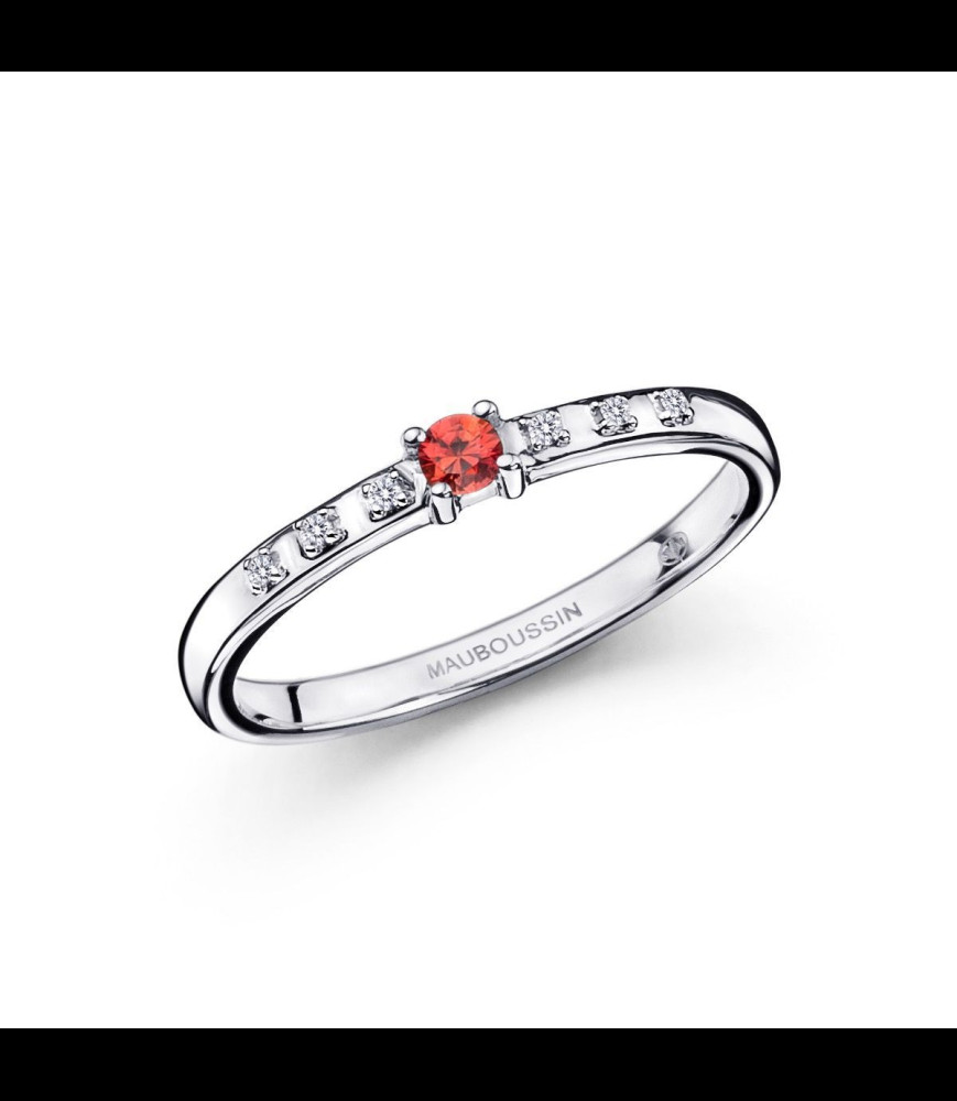 MAUBOUSSIN Bague capsule d émotion  saphir orange diamants  tur de doigt 55