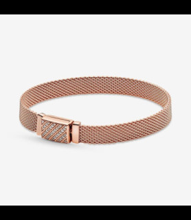 PANDORA bracelet reflexion rose gold oxydes de zirconium  longueur 17cm
