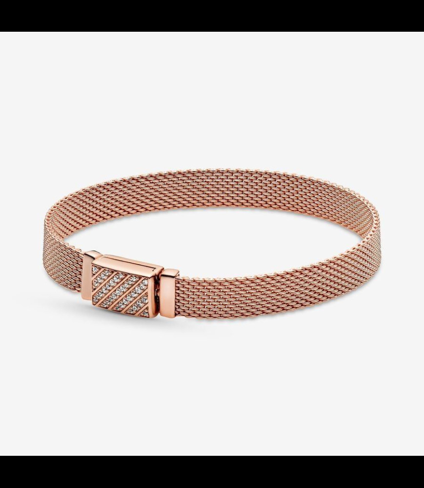 PANDORA bracelet reflexion rose gold oxydes de zirconium  longueur 17cm