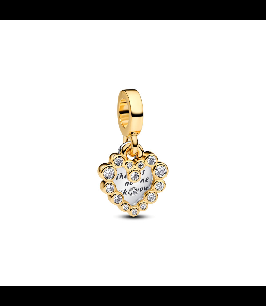 PANDORA Charm Pendant Double Cœur Scintillant