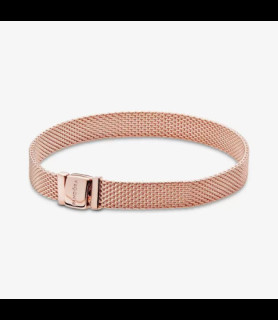 PANDORA Bracelet en Maille Tissée Pandora Reflexions Métal doré à l'Or Rose 14 c TAILLE 19 CM