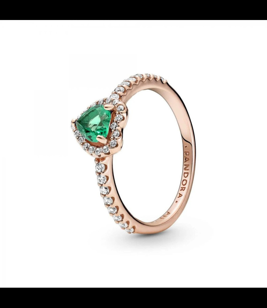 PANDORA Bague Cœur Surélevé Scintillant Métal doré à l'Or Rose 14 carats DOIGT 54