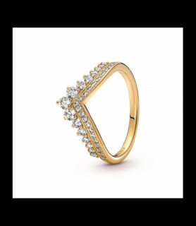 PANDORA Bague Tiare Vœux Métal doré à l'Or 14 carats taille 54