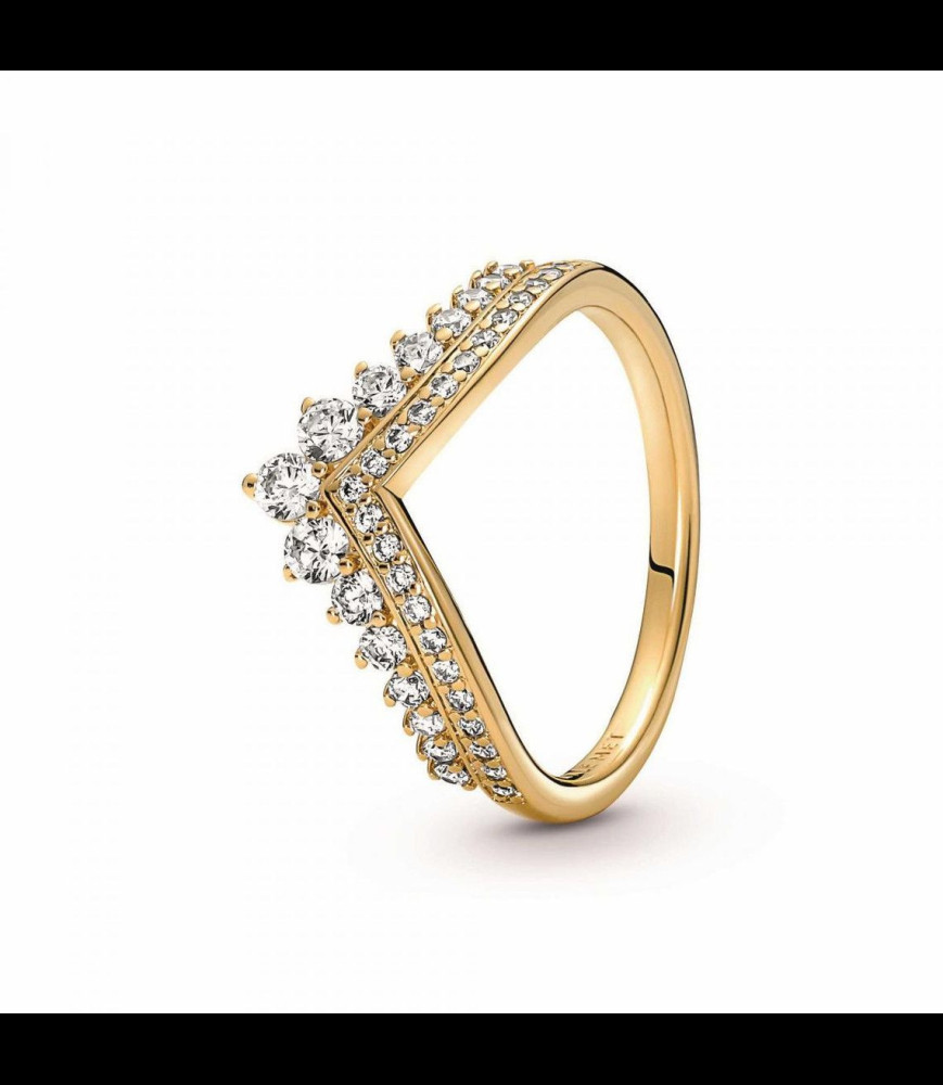 PANDORA Bague Tiare Vœux Métal doré à l'Or 14 carats taille 54