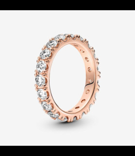 PANDORA Bague Éternité Rang Scintillant Métal doré à l'Or Rose 14 carats doigt 54