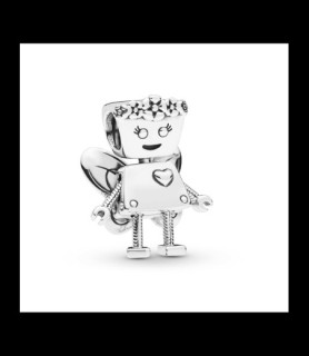 PANDORA CHARMS ROBOT FILLE AVEC AILES ET FLEURS
