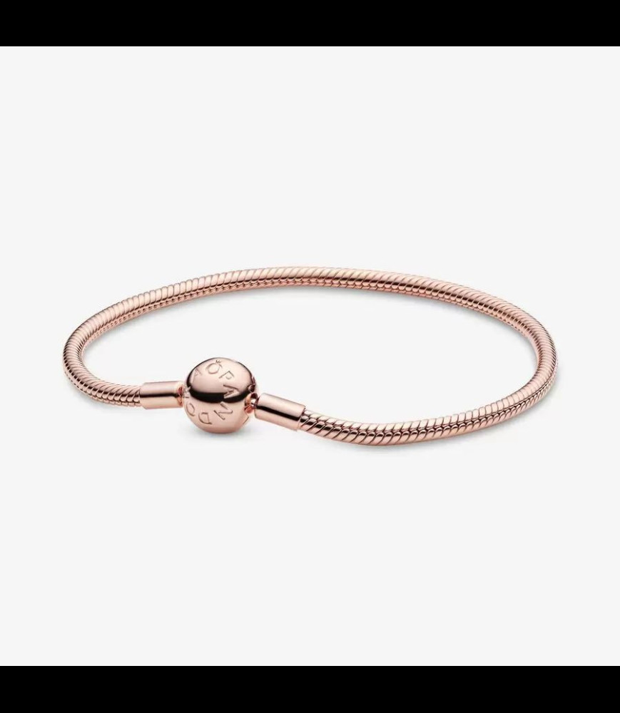 PANDORA Bracelet plaque or rose gold   taille 19 cm
