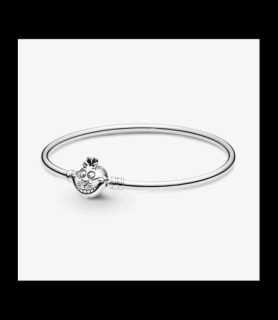 PANDORA Bracelet jonc Disney X Pandora disney alice au pays des merveilles fermoir chat du cheshire moment en argent, 19CM
