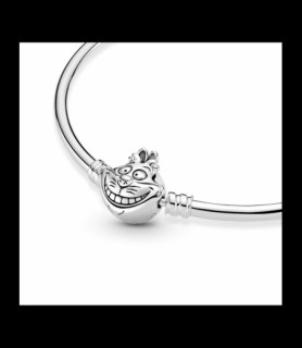 PANDORA Bracelet jonc Disney X Pandora disney alice au pays des merveilles fermoir chat du cheshire moment en argent, 19CM