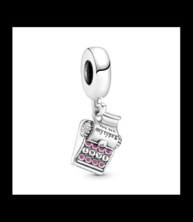 PANDORA Charm Pandora Moments pendant machine à écrire en argent