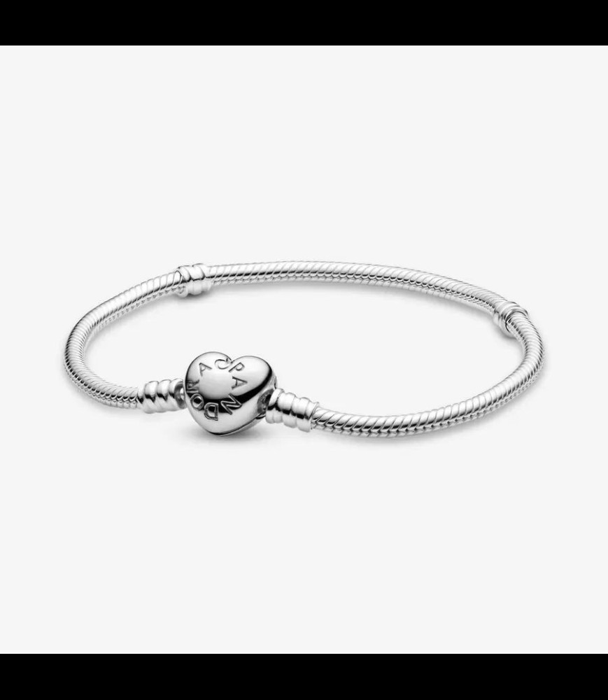PANDORA Bracelet Cœur & Maille Serpent Moments