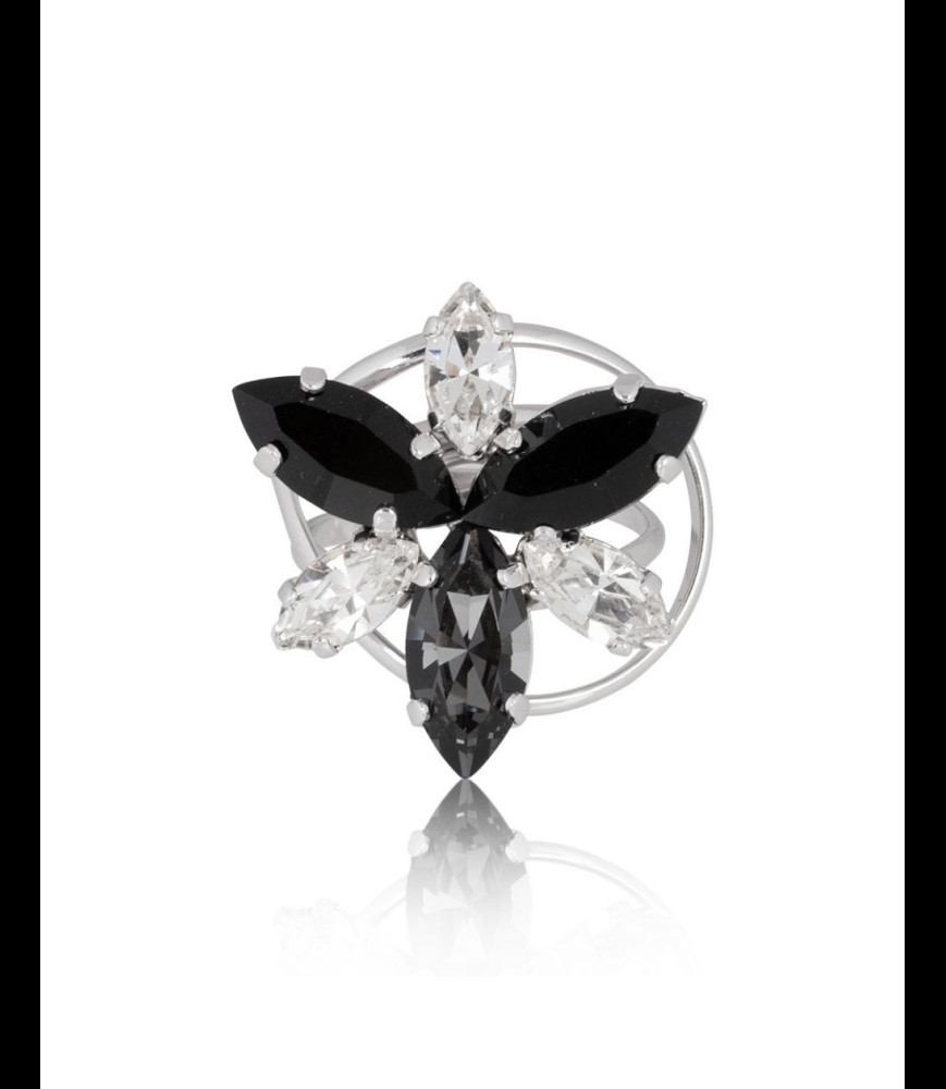 MARZZINI  Bague Marazzini Cristal Swarovski navette  New Black