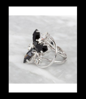 MARZZINI  Bague Marazzini Cristal Swarovski navette  New Black