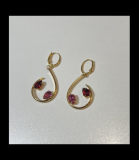 MARAZZINI Boucles d oreilles laiton et crystaux de swarovski