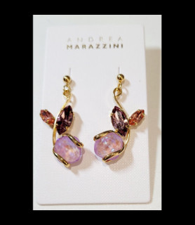 MARAZZINI Boucles d oreilles laiton et crystaux de swarovski