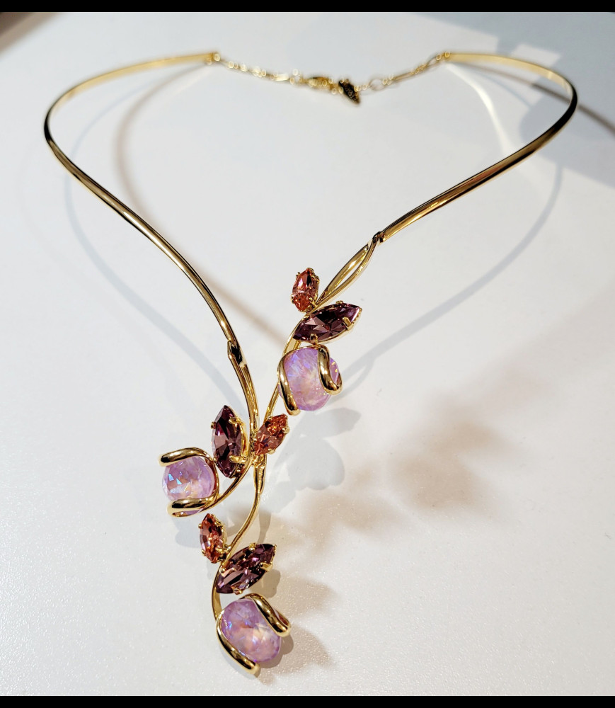 MARAZZINI Collier torque laiton et crystaux de swarovski