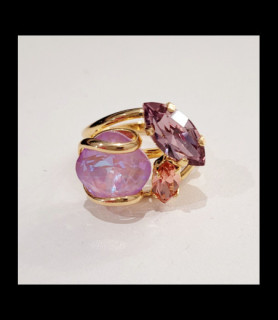 MARAZZINI Bague laiton doré crystaux de swarovski