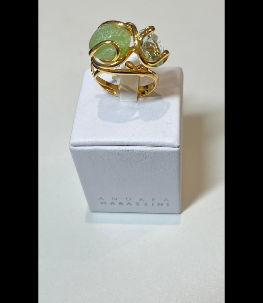 MARAZZINI Bague laiton dorée crystaux de swarovski