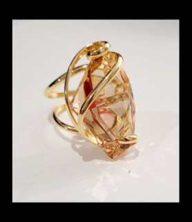 MARAZZINI Bague laiton doré crystaux de swarovski