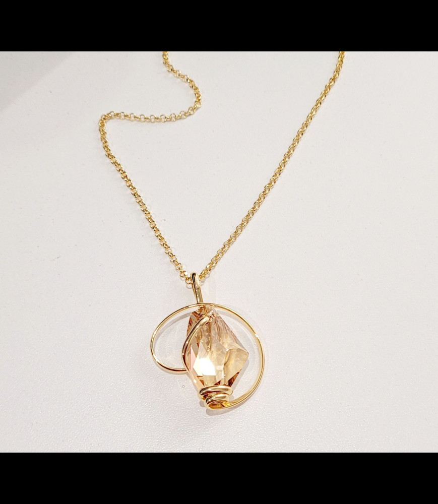 MARAZZINI Collier laiton doré crystaux de swarovski