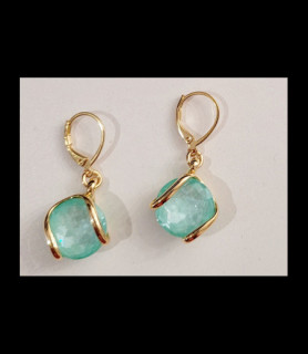 MARAZZINI Boucles d oreilles laiton doré crystaux de swarovski