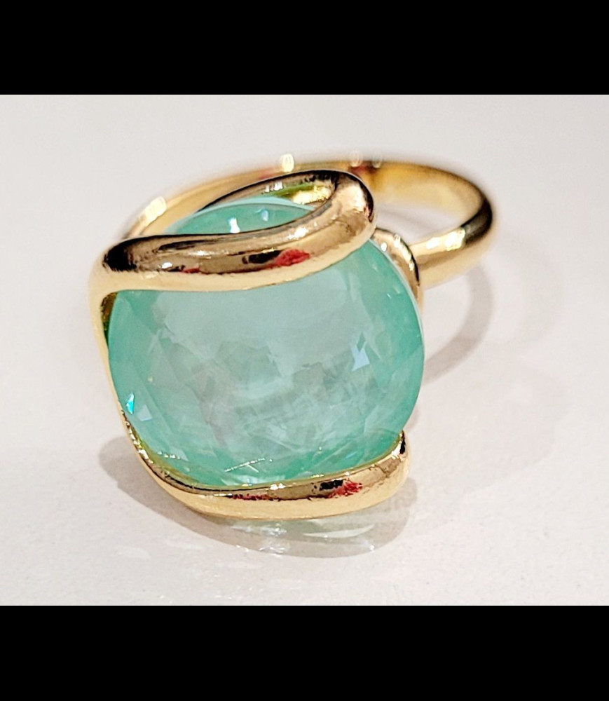 MARAZZINI Bague laiton dorée crystaux de swarovski