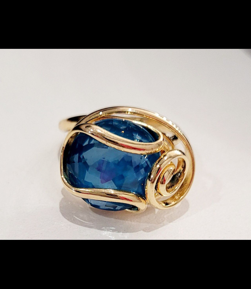 MARAZZINI Bague laiton doré cristaux de swarovski