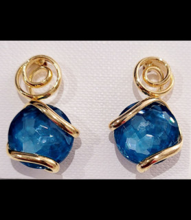 MARAZZINI Boucles d oreilles laiton doré crystaux de swarovski