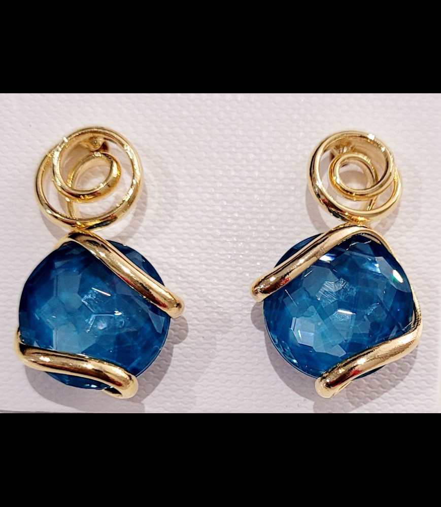 MARAZZINI Boucles d oreilles laiton doré crystaux de swarovski