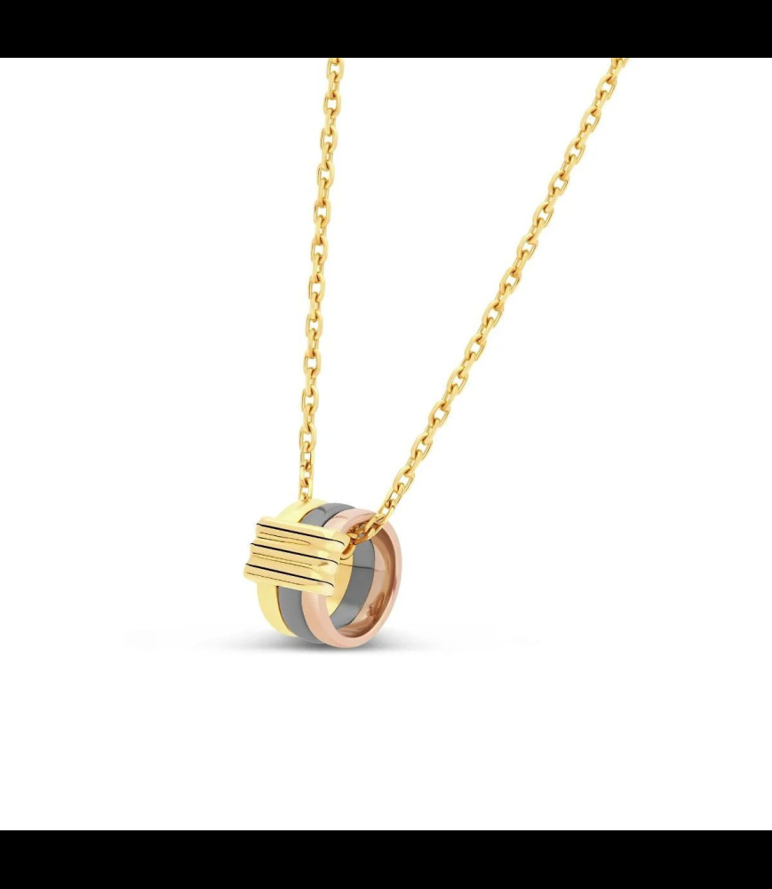 MAUBOUSSIN Collier Élégance Française Or 750 rose, noir, jaune et blanc