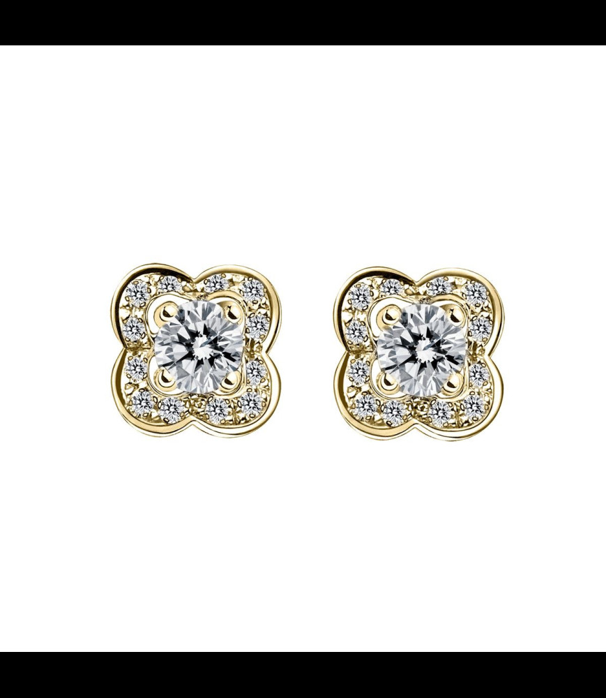 MAUBOUSSIN Boucles d'Oreilles MAUBOUSSIN Collection Chance Of Love Or Jaune Diamants