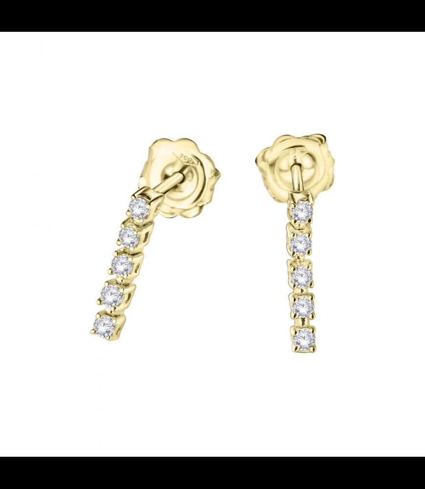 MAUBOUSSIN Boucles d'oreilles Trois grains d'amour Or jaune, diamants