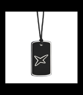 MAUBOUSSIN collier argent et résine noire cordon noir