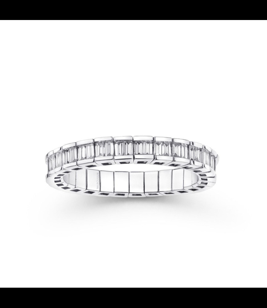 MAUBOUSSIN Alliance Mauboussin Un Chemin de Vie en or blanc et diamants TAILLE 54 Alliance extensible.