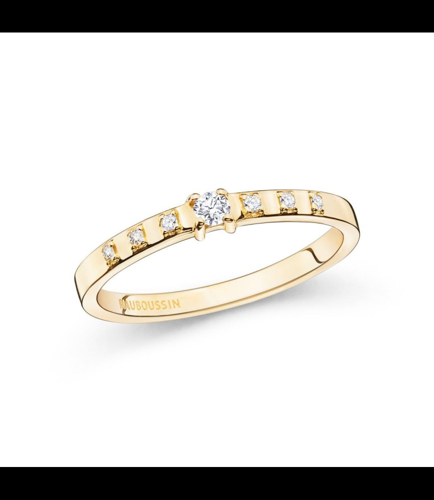 MAUBOUSSIN BAGUE Princesse Margot, or jaune et diamants DOIGT 56