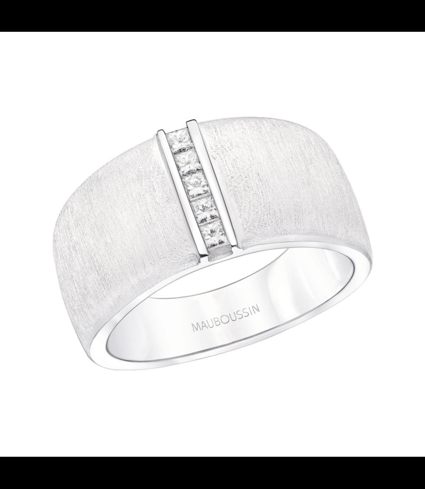 MAUBOUSSIN bague femme mauboussin Un Petit Pont d'Amour OR 750/1000 blanc et diamants taille 53