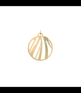 LES GEORGETTES Pendentif laiton doré diametre 25mm